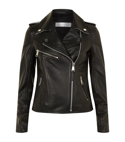 Shop Victoria Victoria Beckham Leather Biker Jacket In Black