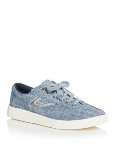 Shop Tretorn Women's Nylite Plus Lace Up Sneakers In Blue/silver