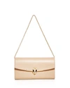 Ferragamo Envelope Flap Logo Detail Clutch In Macadamia