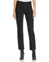Vince Genuine Leather Panelled Back Darts Fitted Moto Leggings In Black