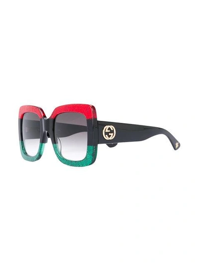 Shop Gucci Oversized Sunglasses In Multicolour