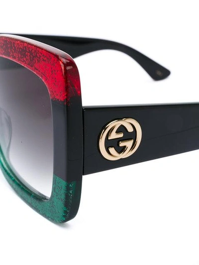 Shop Gucci Oversized Sunglasses In Multicolour