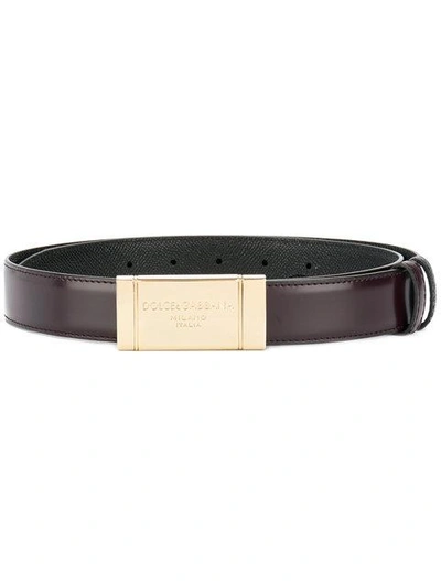 Shop Dolce & Gabbana Logo Plaque Belt In Black