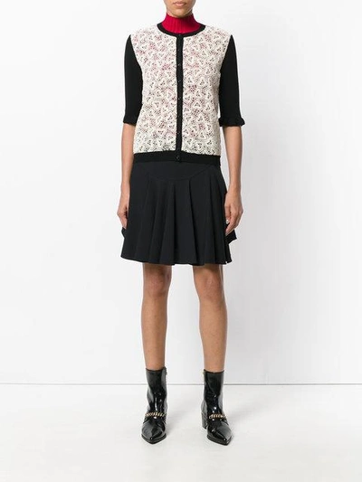 Shop Red Valentino Heart Laced Cardigan - White