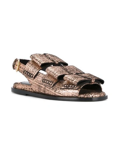 Shop Marni Fusbett Metallic (grey) Sandals