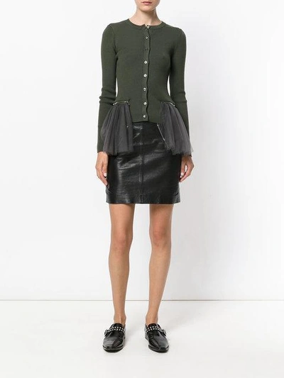 Shop Moschino Tulle Cardigan In Green