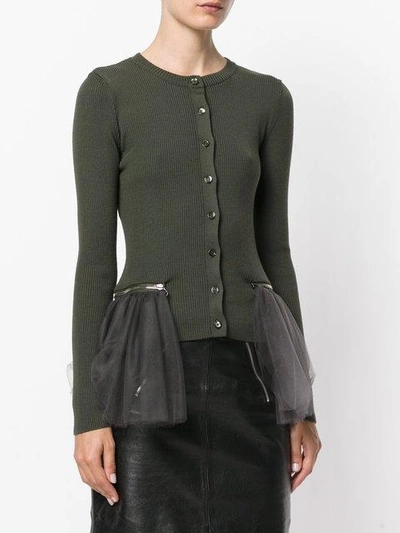 Shop Moschino Tulle Cardigan In Green