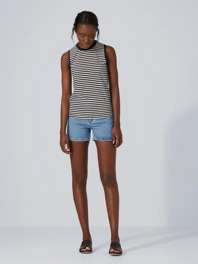 Shop Frank + Oak 90s High-waist Jean Shorts In Light Indigo