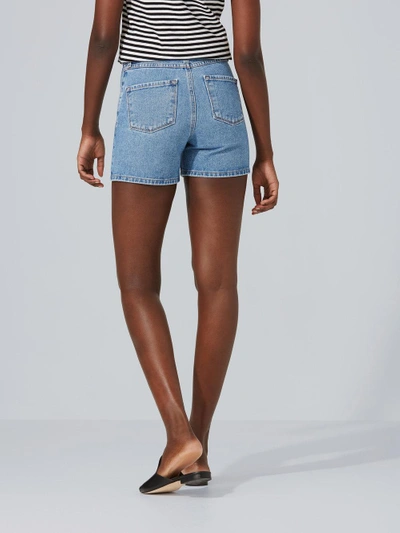 Shop Frank + Oak 90s High-waist Jean Shorts In Light Indigo
