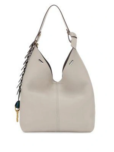 Shop Anya Hindmarch The Bucket Leather Hobo Bag In Steam