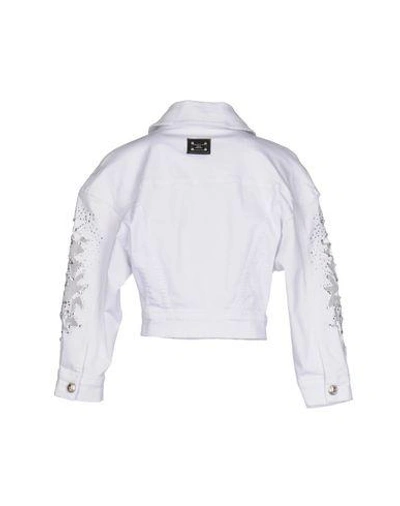 Shop Philipp Plein Denim Jacket In White