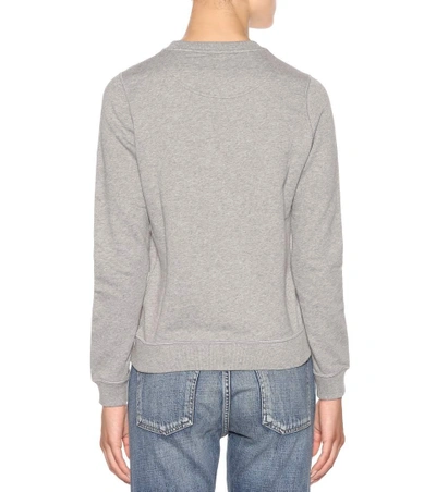 Shop Kenzo Embroidered Cotton Sweatshirt In Dove Grey