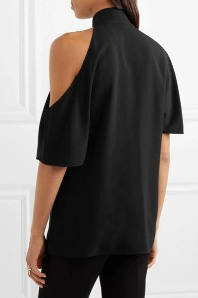 Shop Lanvin Crystal-embellished Cutout Crepe Top