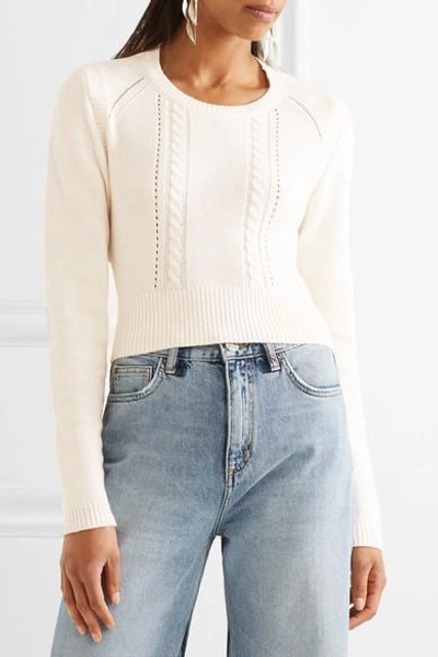 Shop Victor Glemaud Cropped Open-back Cotton And Cashmere-blend Sweater In White