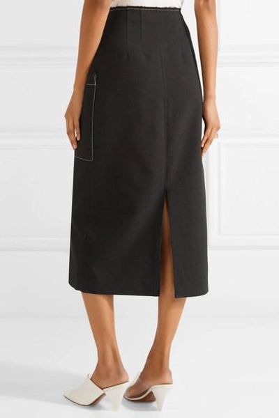 Shop Rejina Pyo Carmen Crepe Midi Skirt In Black