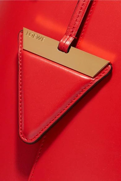 Shop Loewe Barcelona Leather Shoulder Bag In Red