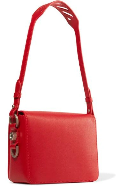 Shop Off-white Textured-leather Shoulder Bag In Red