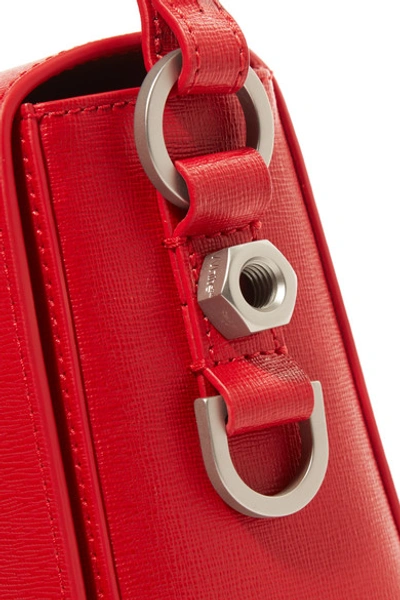 Shop Off-white Textured-leather Shoulder Bag In Red