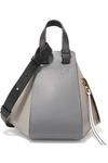 LOEWE HAMMOCK COLOR-BLOCK TEXTURED-LEATHER TOTE