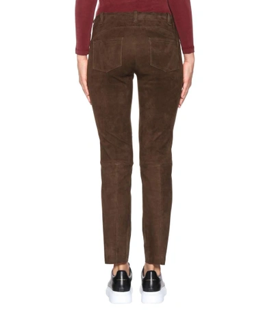 Shop Stouls Jagger Suede Trousers In Brown