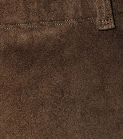 Shop Stouls Jagger Suede Trousers In Brown