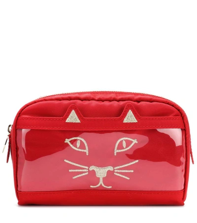 Charlotte Olympia Purrrfect Cosmetics Case In Red