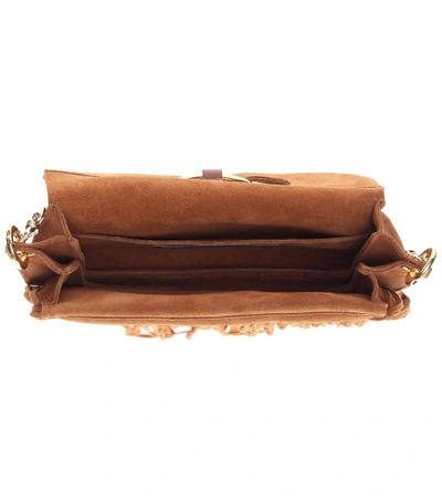 Shop Jw Anderson Mini Pierce Fringe Suede Shoulder Bag In Cogeac