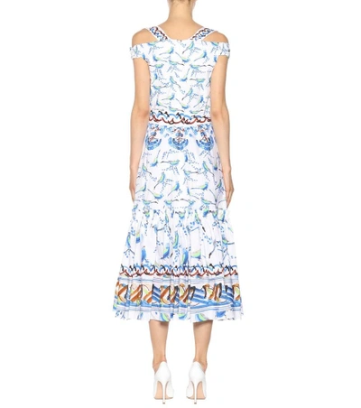 Shop Peter Pilotto Off-the-shoulder Cotton Midi Dress