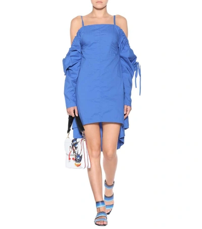 Shop Jw Anderson Cotton Dress In Blue