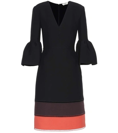 Shop Fendi Wool And Silk Dress In Black