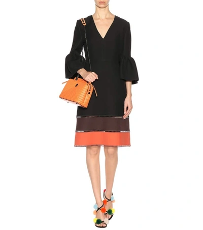 Shop Fendi Wool And Silk Dress In Black