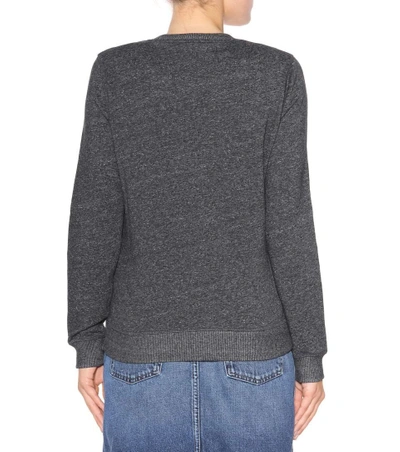 Shop Kenzo Embroidered Cotton Sweatshirt In Aethracite