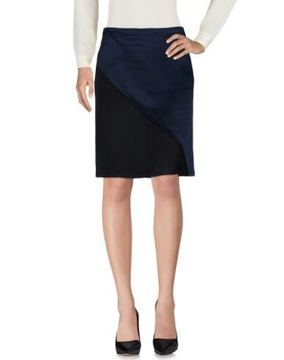 Shop Cedric Charlier Knee Length Skirt In Dark Blue