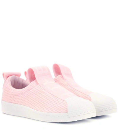 Shop Adidas Originals Superstar Slip-on Sneakers In Pink