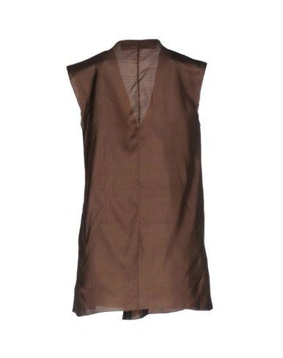 Shop Marni Silk Top In Brown