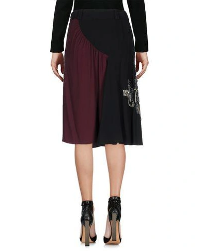 Shop Prada Knee Length Skirt In Maroon