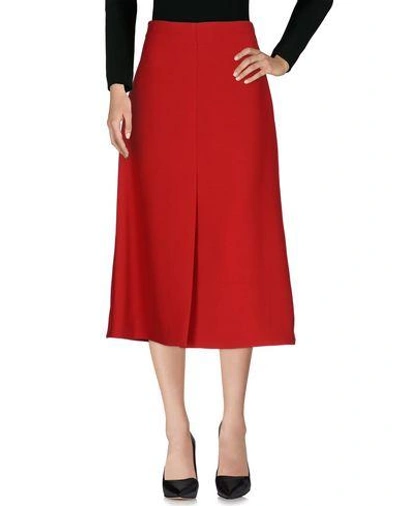 Shop Marni 3/4 Length Skirt In Brick Red