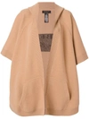 BURBERRY BURBERRY WOOL CASHMERE BLEND HOODED PONCHO - NEUTRALS,402068612180396