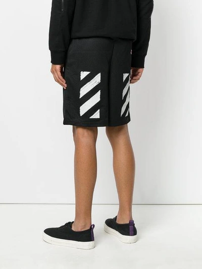 Off-white Black Diagonal Stripe Long Shorts Nero | ModeSens