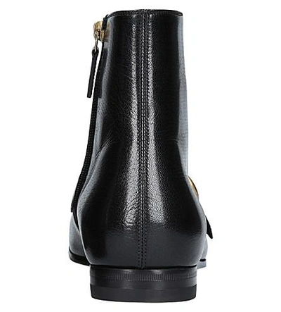 Shop Gucci Donnie Logo-detail Leather Ankle Boots In Black