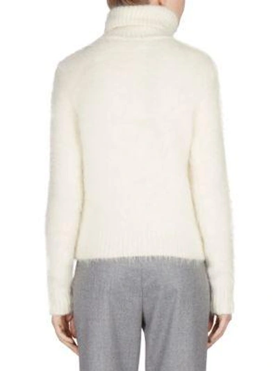 Shop Saint Laurent Rib-knit Turtleneck Sweater In Natural