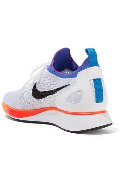 Shop Nike Air Zoom Mariah Leather-trimmed Flyknit Sneakers