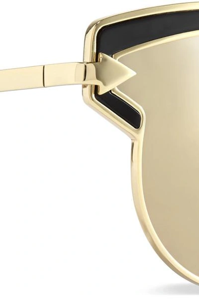 Shop Karen Walker Superstars Felipe Cat-eye Gold-tone Mirrored Sunglasses