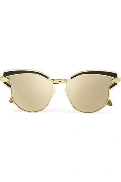 Shop Karen Walker Superstars Felipe Cat-eye Gold-tone Mirrored Sunglasses