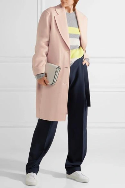 Shop Acne Studios Landi Oversized Wool And Cashmere-blend Coat In Pastel Pink