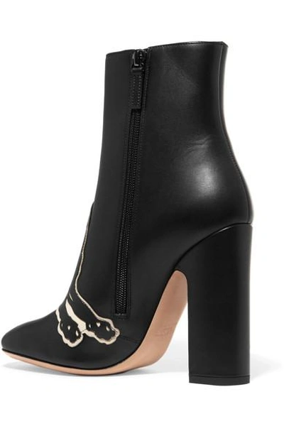 Shop Valentino Panther Leather Ankle Boots