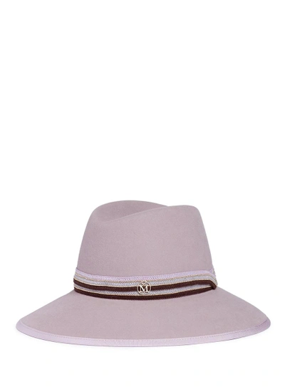 Shop Maison Michel 'kate' Beaded Knit Ribbon Furfelt Fedora Hat