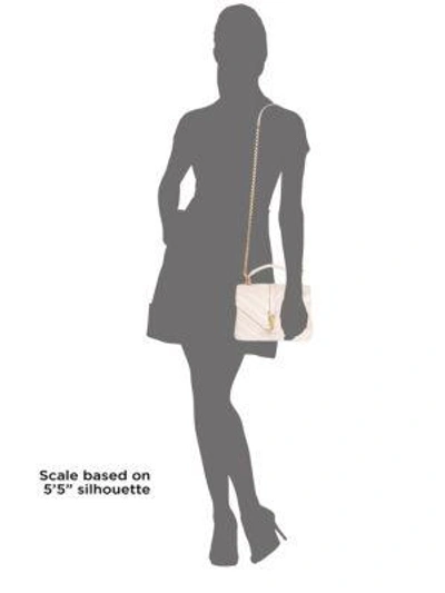 Shop Saint Laurent Medium Monogram College Matelassé Leather & Suede Bag In Light Rose