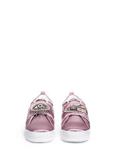 Shop Sam Edelman 'levine' Embellished Eye Patch Satin Skate Slip-ons