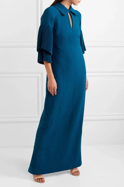 Shop Merchant Archive Pleated Wool-crepe Gown
